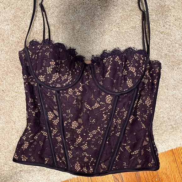 House of CB Tops - House of CB Black Lace Bustier Top